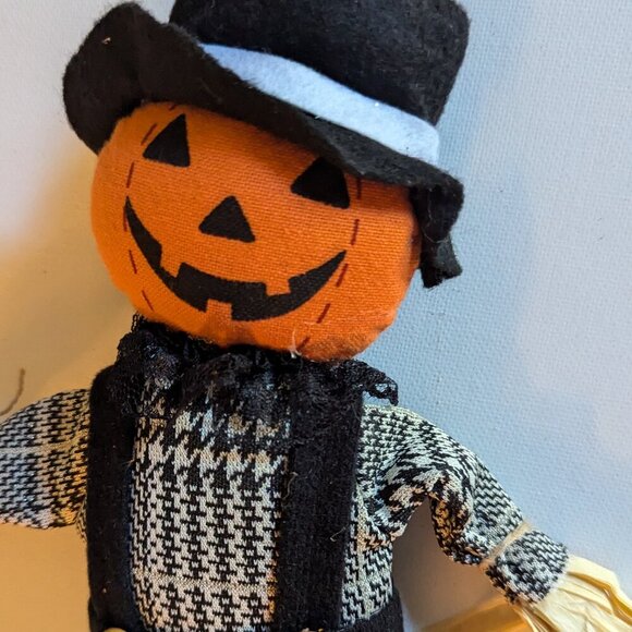 NWT Jack o' Lantern Scarecrow Halloween Decoration Floral Pick Straw Ashland NEW - Picture 5 of 8